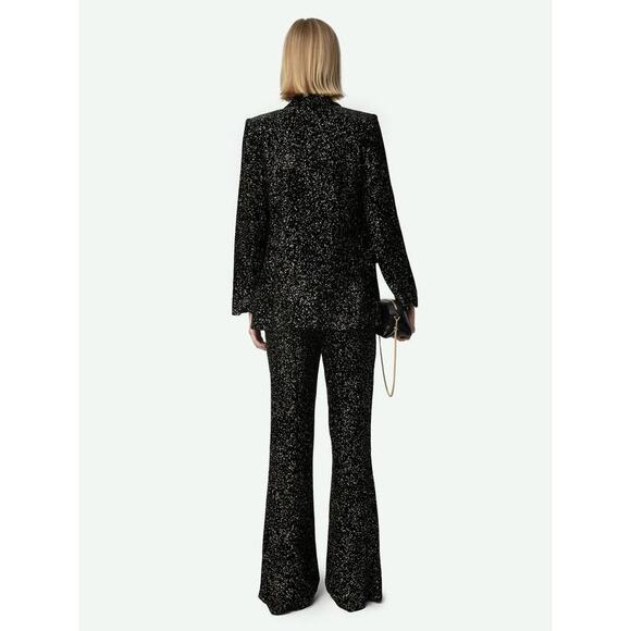 Zadig & Voltaire Velvet Valse Blazer in Black Glitter Dots 34 XS - Picture 4 of 5
